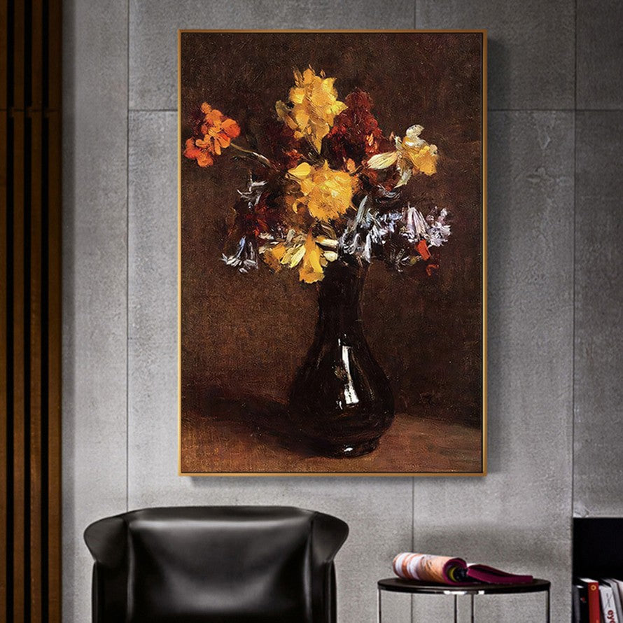 Amber Backdrop, Floral Dance Oil Canvas