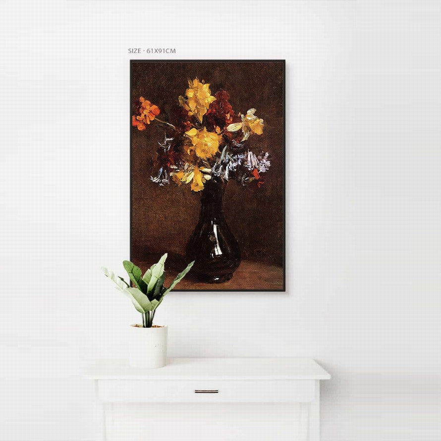 Amber Backdrop, Floral Dance Oil Canvas