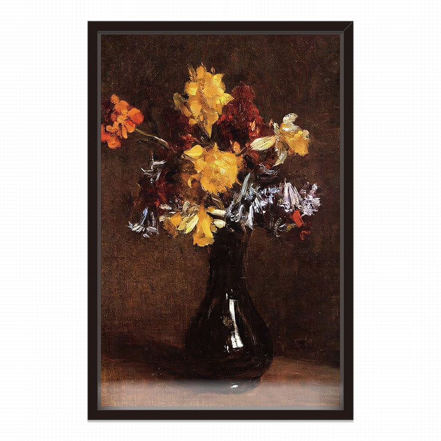 Amber Backdrop, Floral Dance Oil Canvas