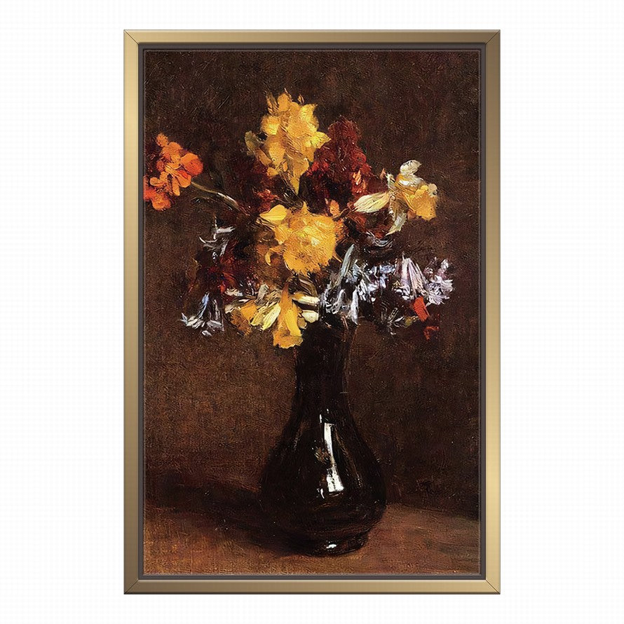 Amber Backdrop, Floral Dance Oil Canvas