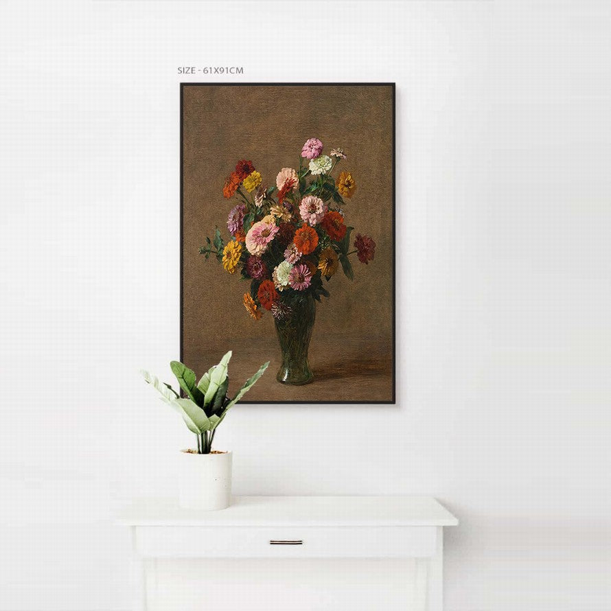 Eternal Amber Floral Embrace Oil Painting