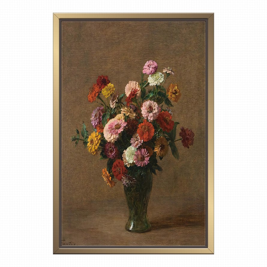 Eternal Amber Floral Embrace Oil Painting