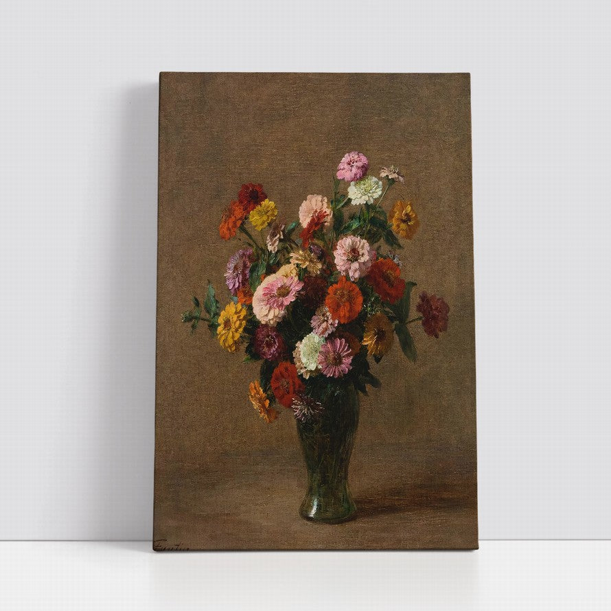 Eternal Amber Floral Embrace Oil Painting