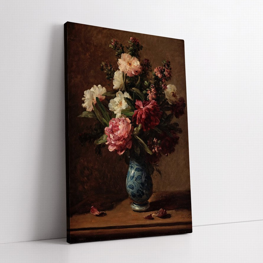 Floral Whispers, Amber Embrace Oil Canvas