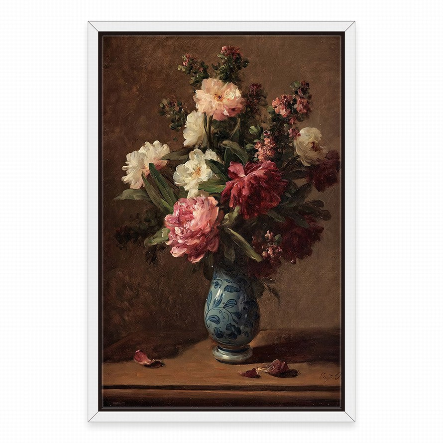 Floral Whispers, Amber Embrace Oil Canvas