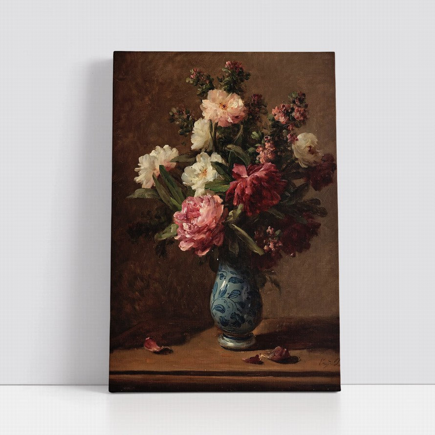 Floral Whispers, Amber Embrace Oil Canvas