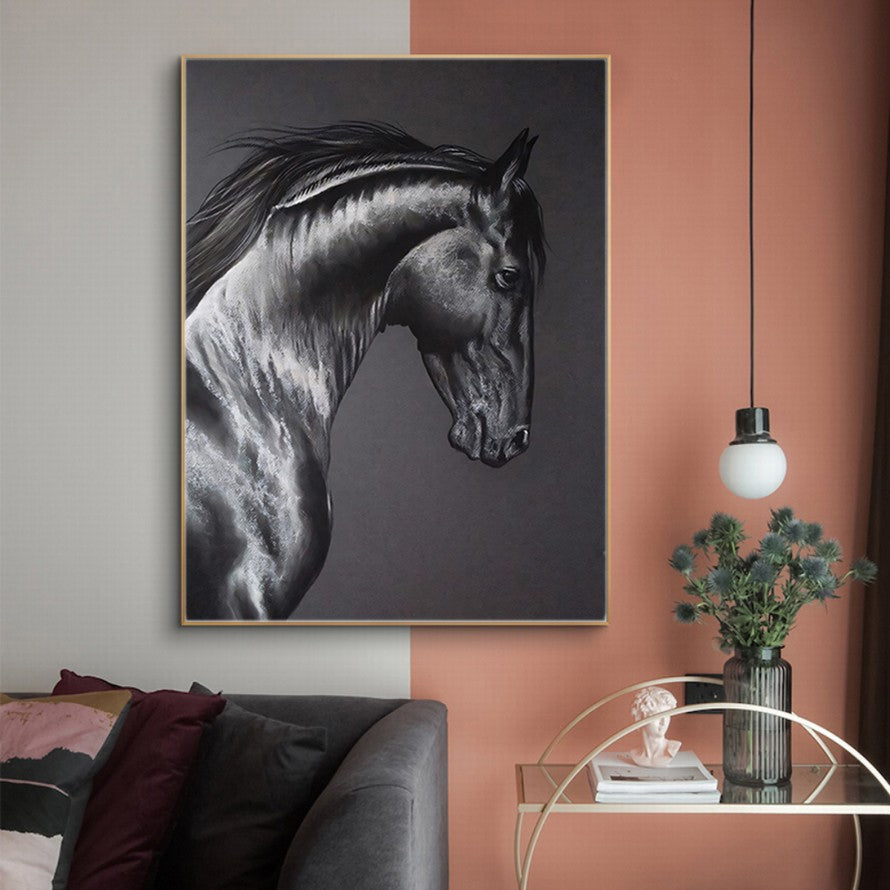 Monochrome Majesty: Horse Portrait