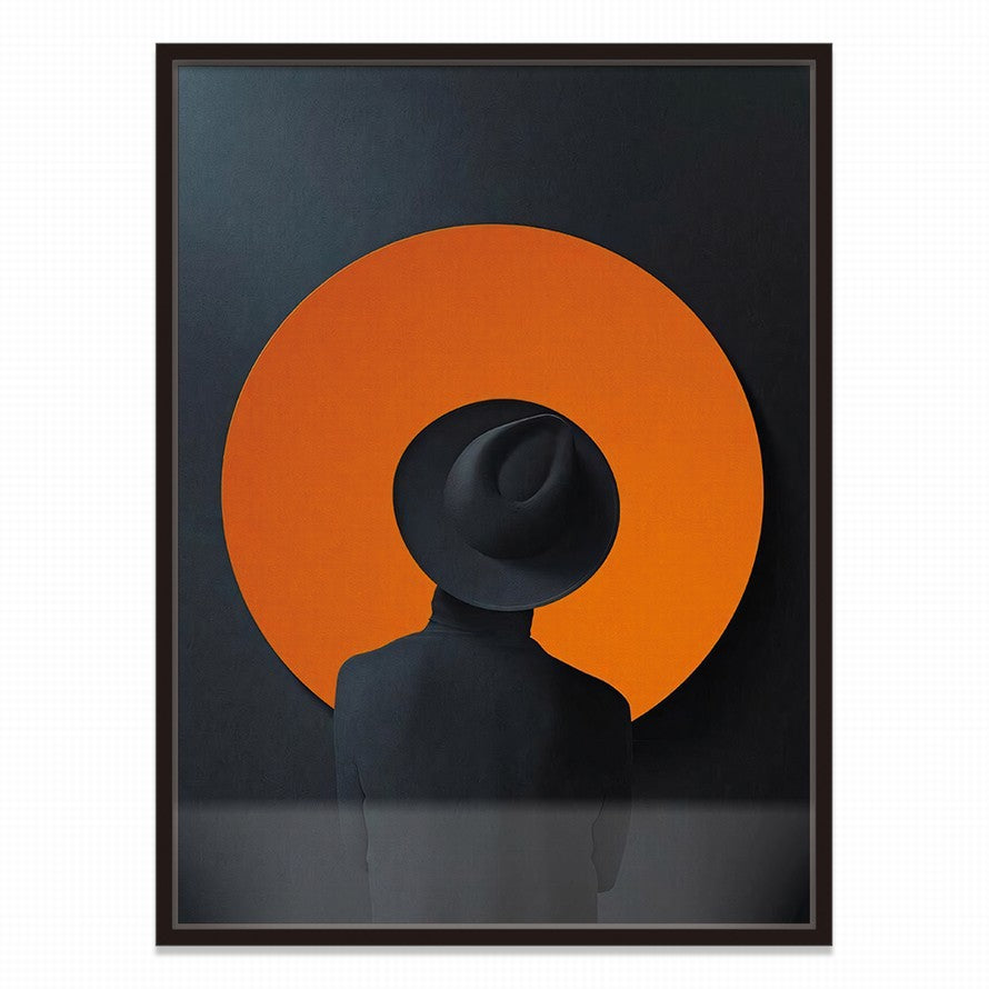 Black and Orange Woman with a Hat Canvas