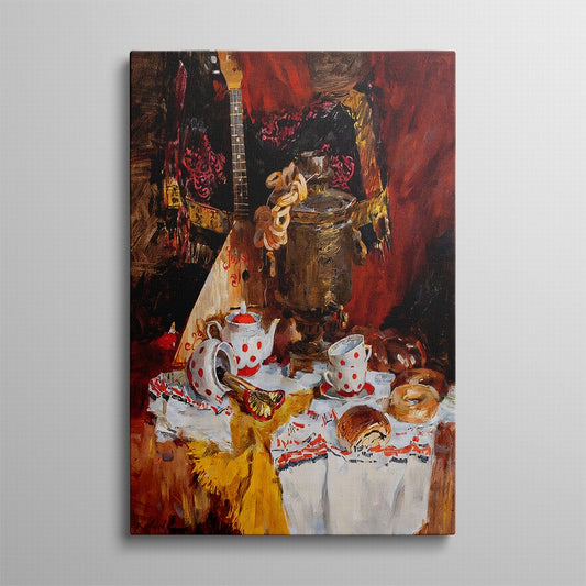 Rhythmic Hues, Vibrant Strings Oil Painting