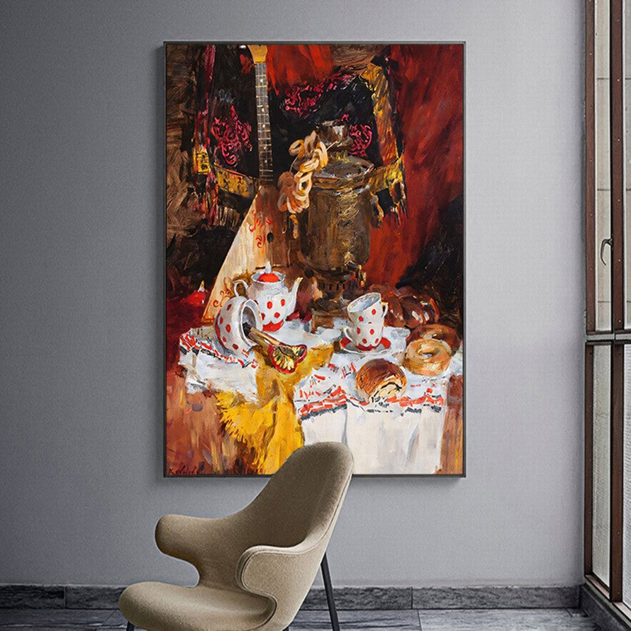 Rhythmic Hues, Vibrant Strings Oil Painting