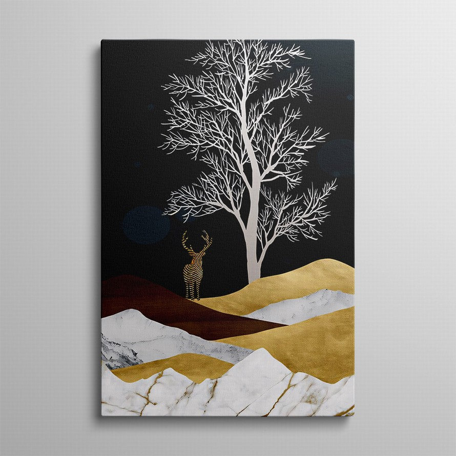 Silhouette: Monochrome Forest Dreams Canvas