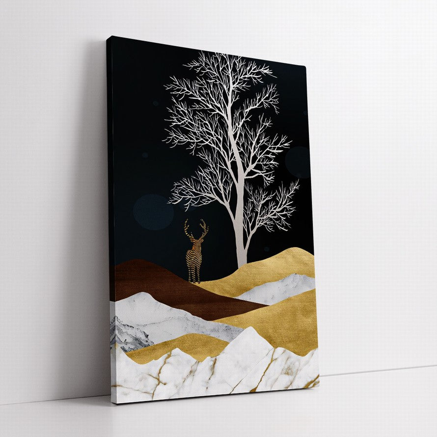 Silhouette: Monochrome Forest Dreams Canvas