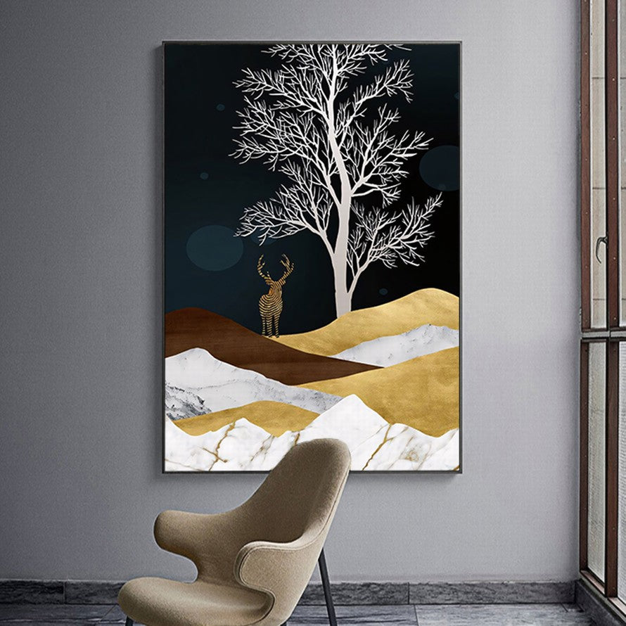 Silhouette: Monochrome Forest Dreams Canvas