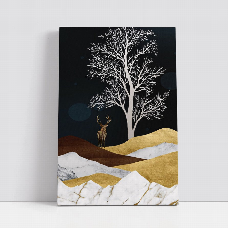 Silhouette: Monochrome Forest Dreams Canvas