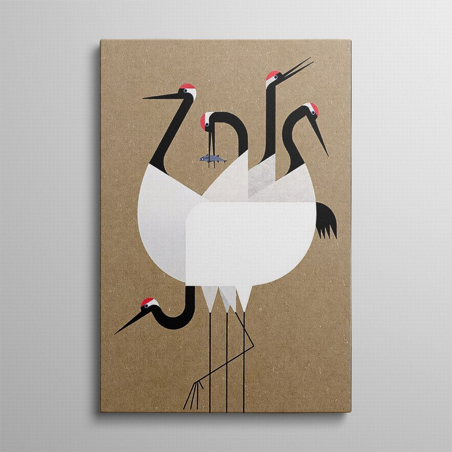 Dual Elegance, Feathered Dance Canvas