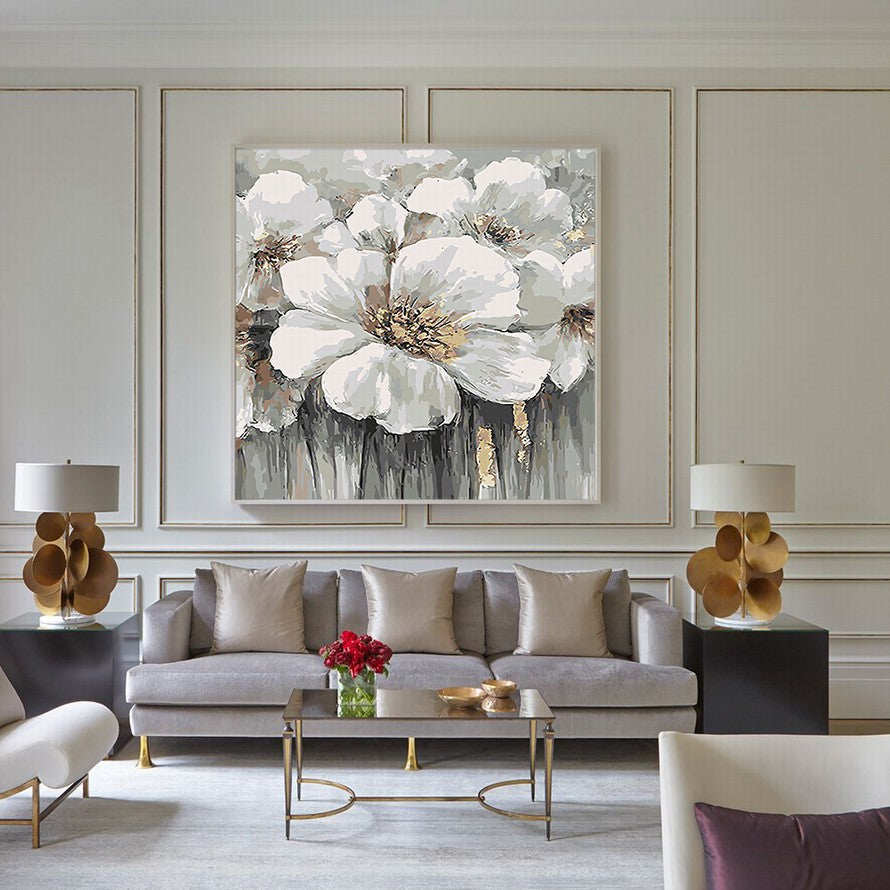 Whisper of White Petals Oil Painting