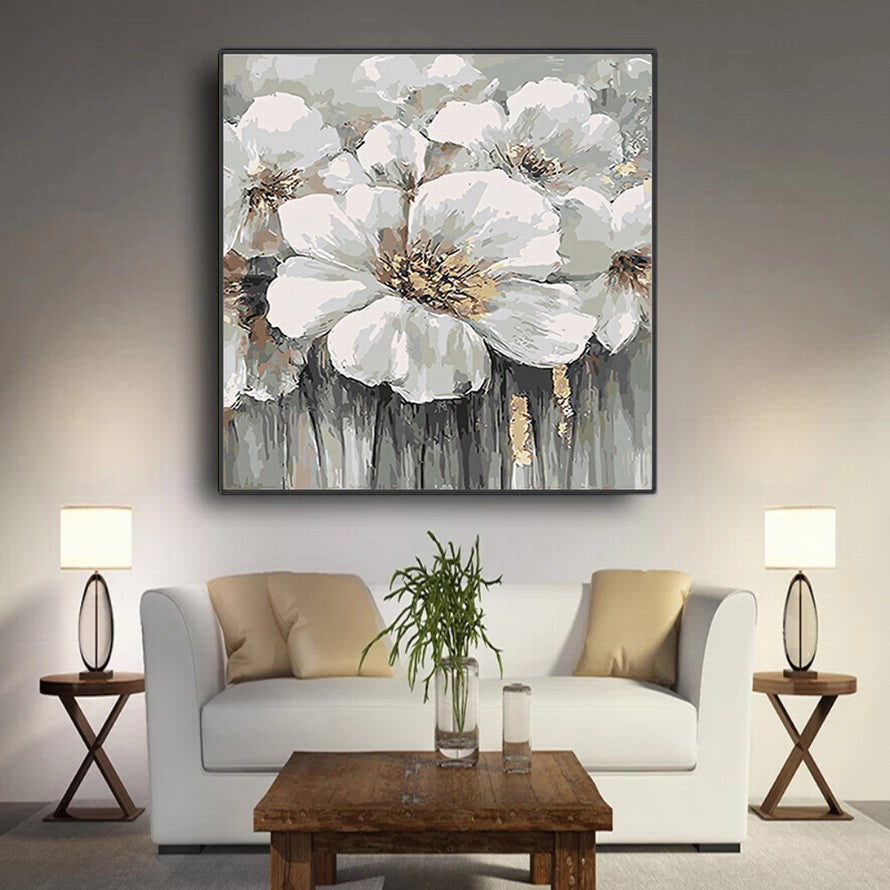 Whisper of White Petals Oil Painting