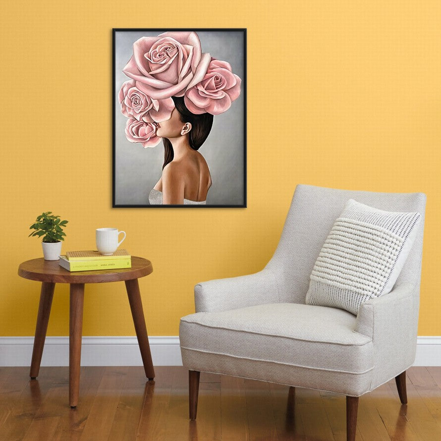Whispers Behind Pink Petals Oil Canvas