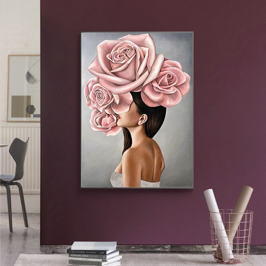 Whispers Behind Pink Petals Oil Canvas