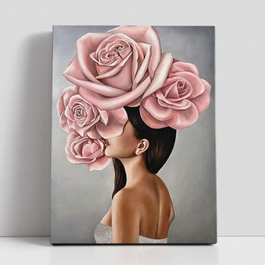 Whispers Behind Pink Petals Oil Canvas