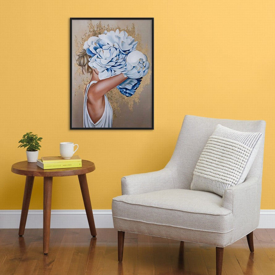 Veil of Blue Petals Oil Canvas
