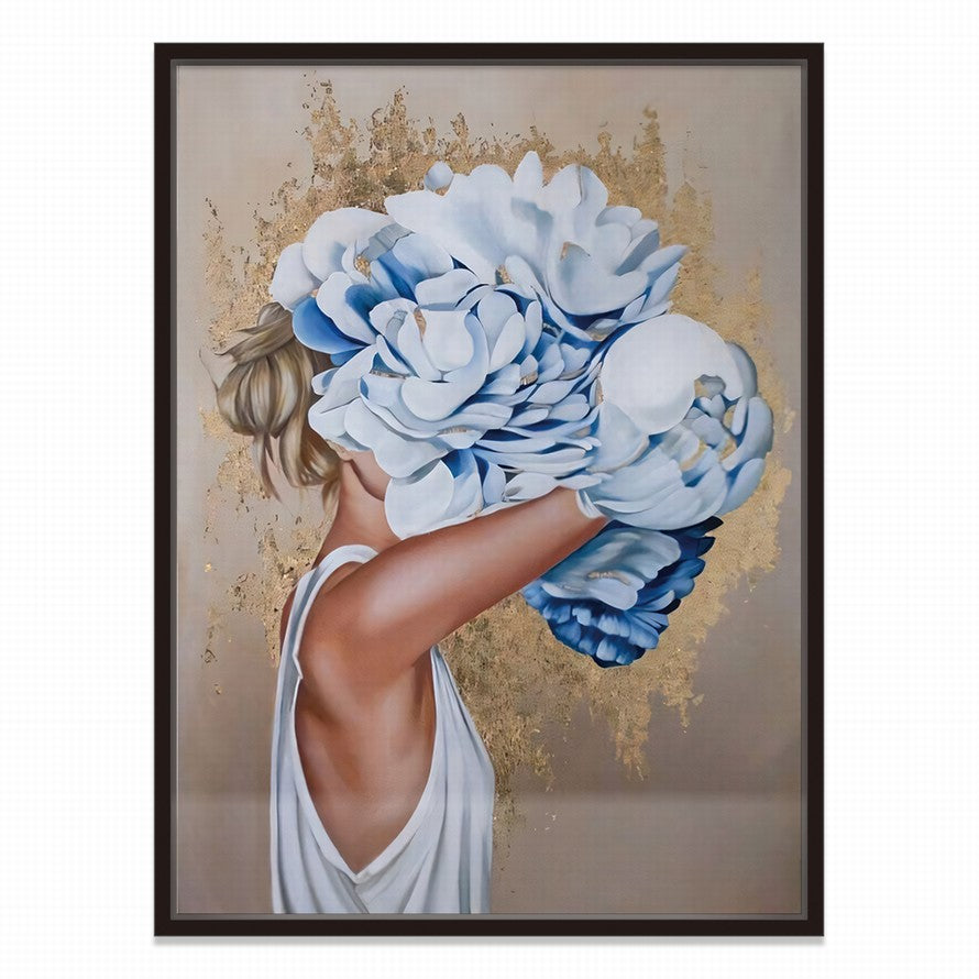Veil of Blue Petals Oil Canvas