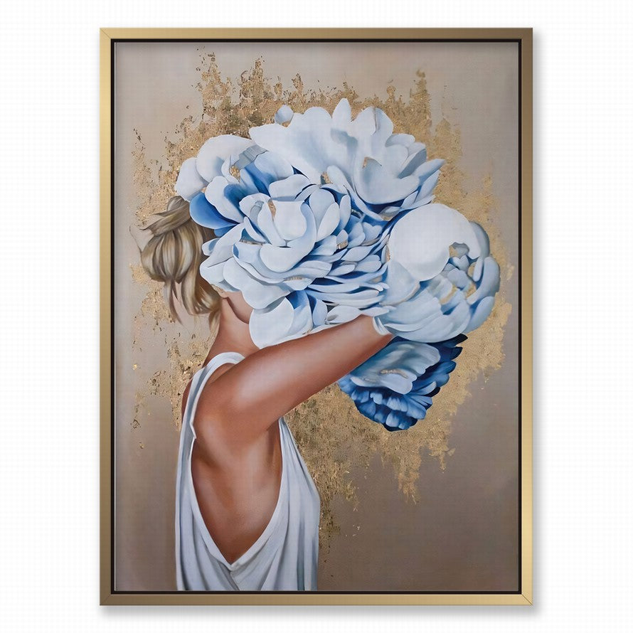 Veil of Blue Petals Oil Canvas