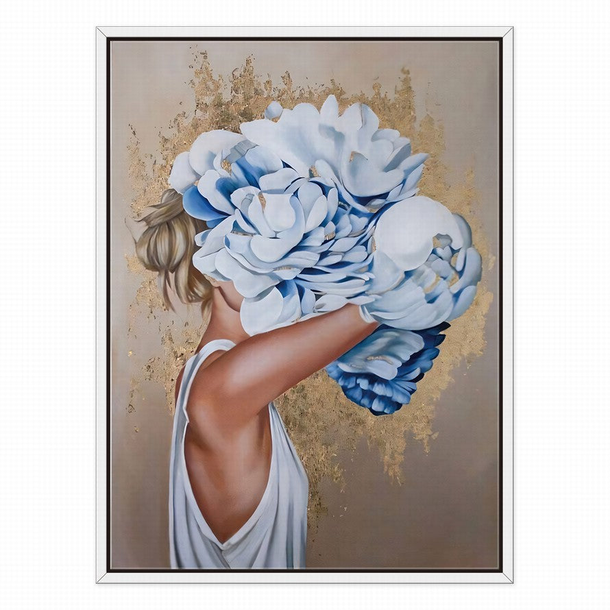 Veil of Blue Petals Oil Canvas