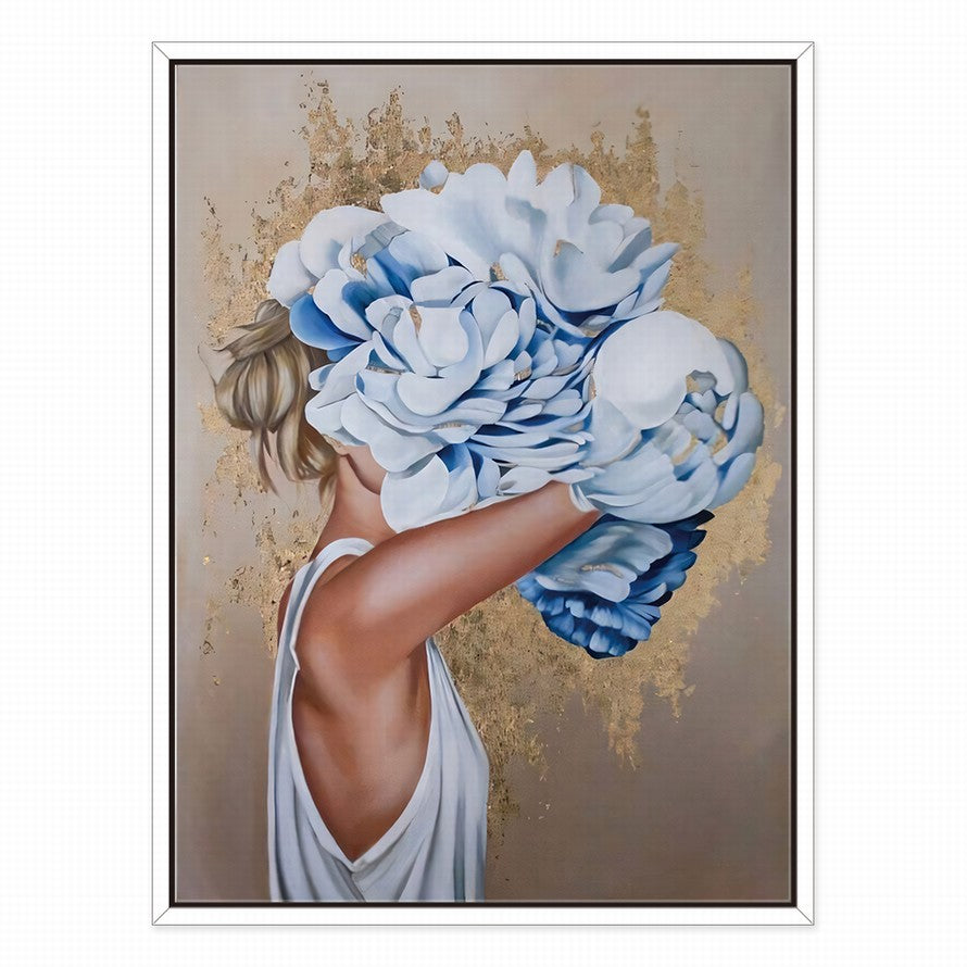 Veil of Blue Petals Oil Canvas