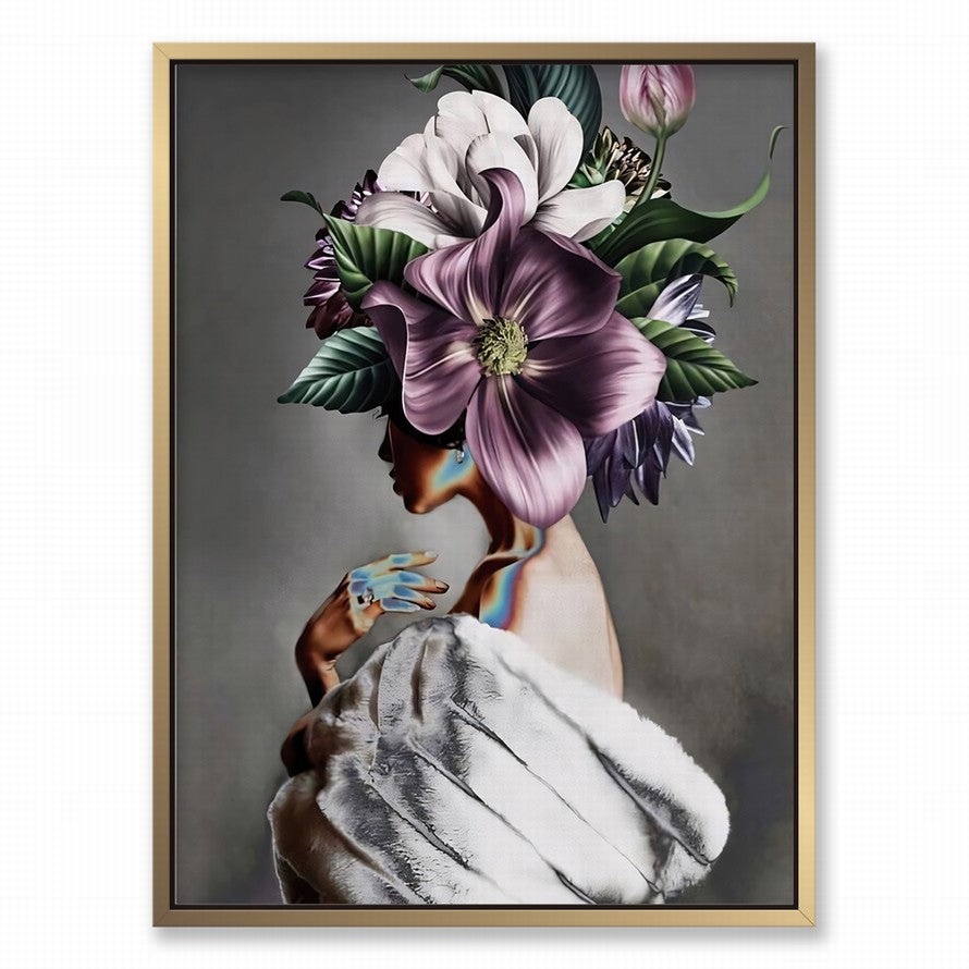 Lavender Whisper, Hidden Gaze Oil Canvas