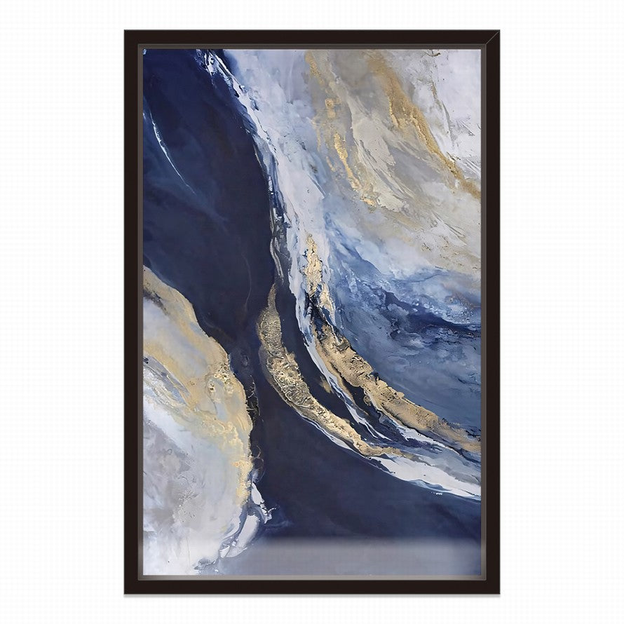Waves of Blue Ocean Hues Oil Canvas