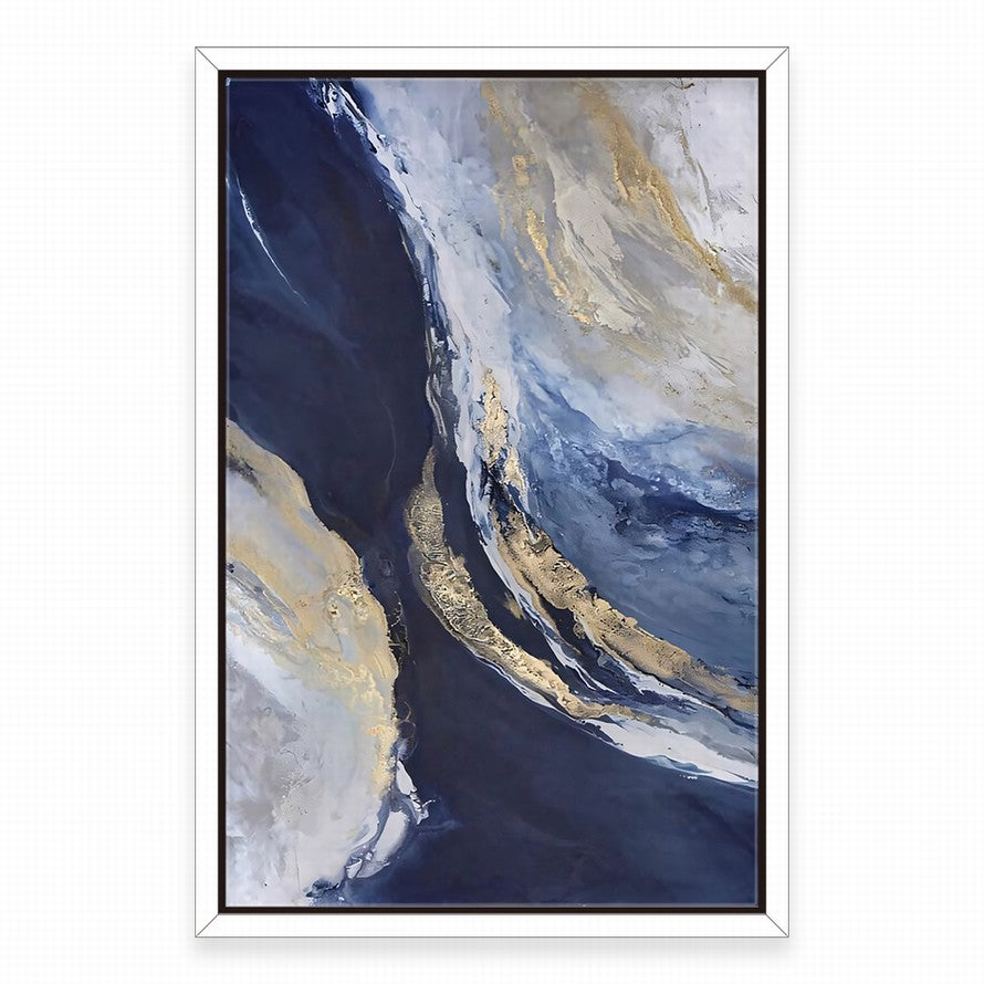 Waves of Blue Ocean Hues Oil Canvas