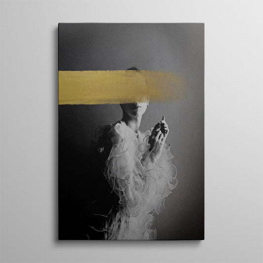 Black and White Woman Portrait Canvas