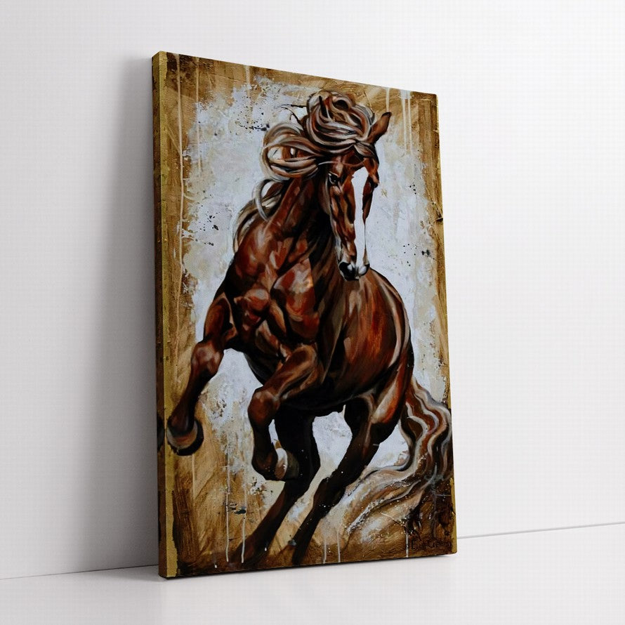 Amazing Strength of a Brown Horse
