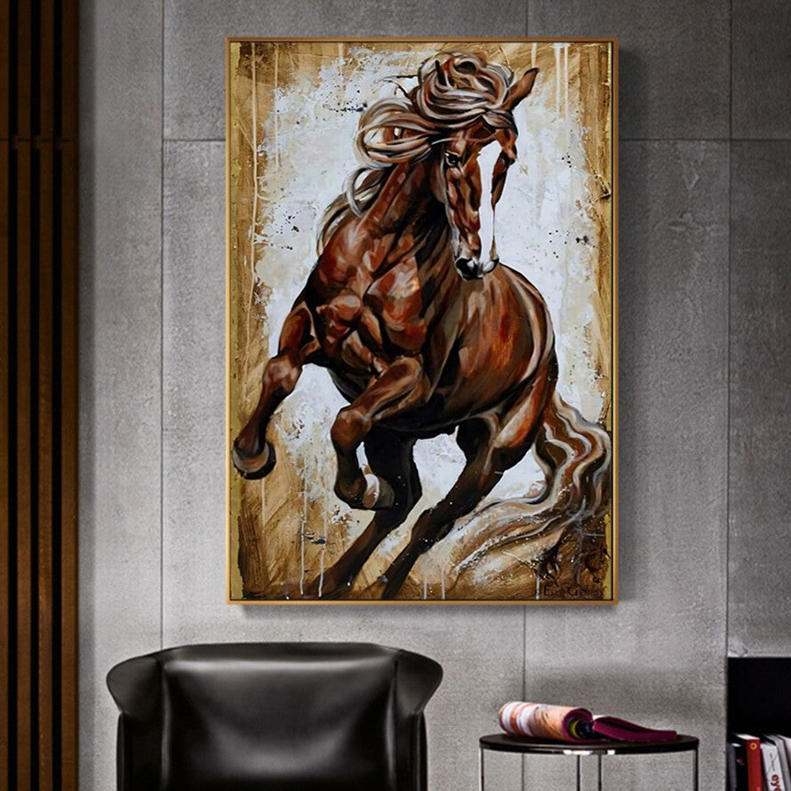 Amazing Strength of a Brown Horse