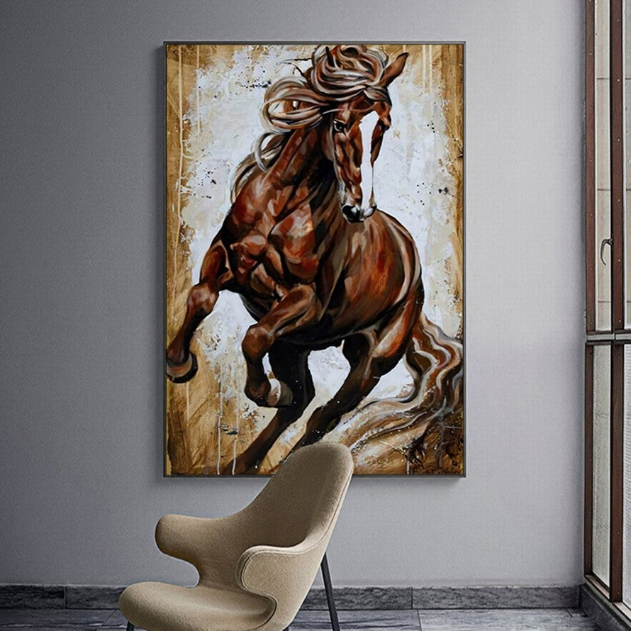 Amazing Strength of a Brown Horse