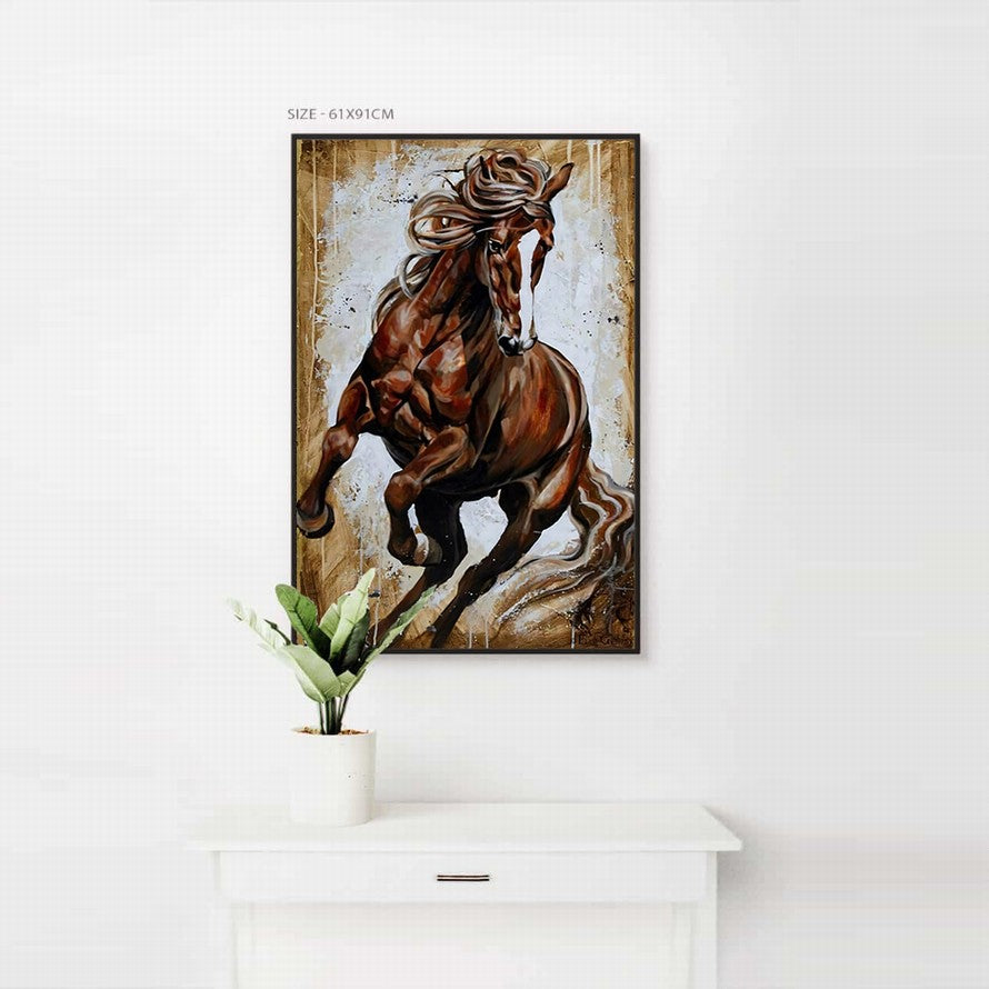Amazing Strength of a Brown Horse