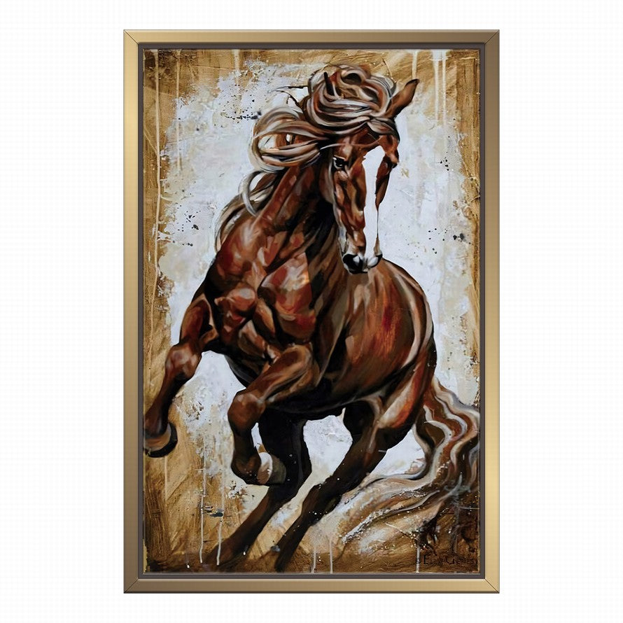 Amazing Strength of a Brown Horse