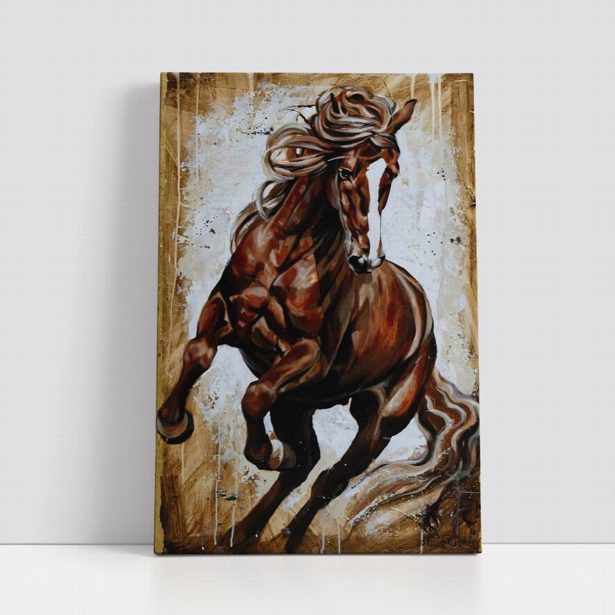 Amazing Strength of a Brown Horse