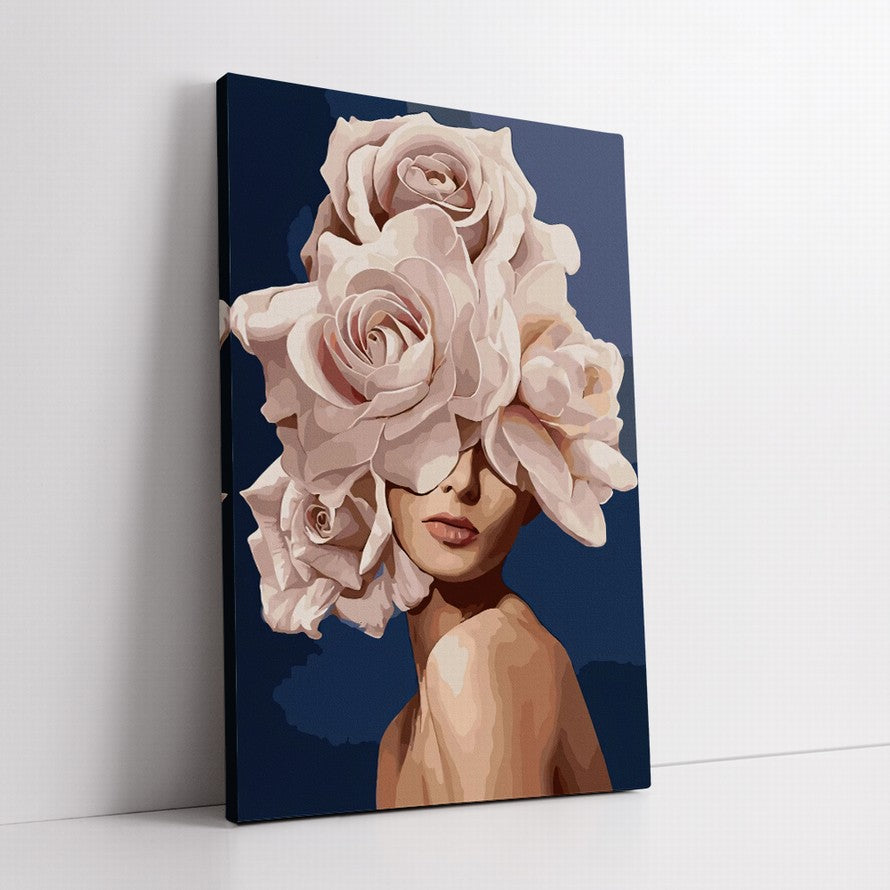 Pastel Pink Flower Blooms Oil Canvas