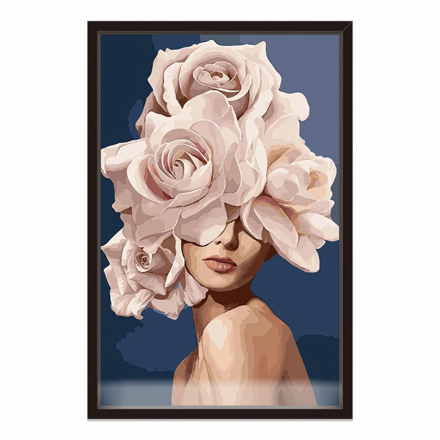 Pastel Pink Flower Blooms Oil Canvas