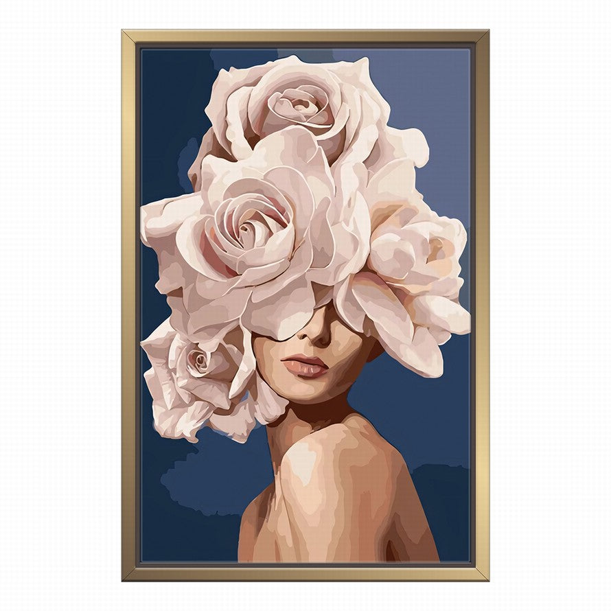 Pastel Pink Flower Blooms Oil Canvas