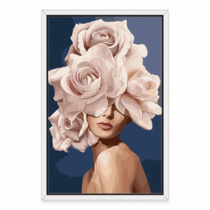 Pastel Pink Flower Blooms Oil Canvas