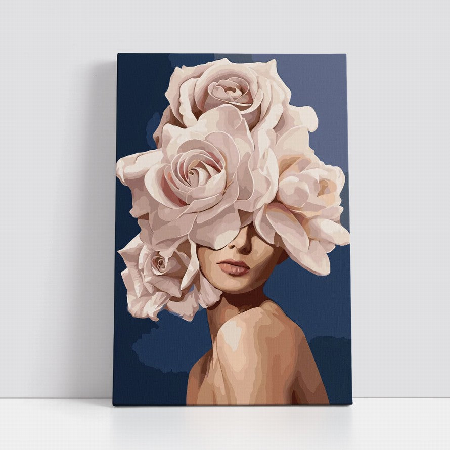 Pastel Pink Flower Blooms Oil Canvas