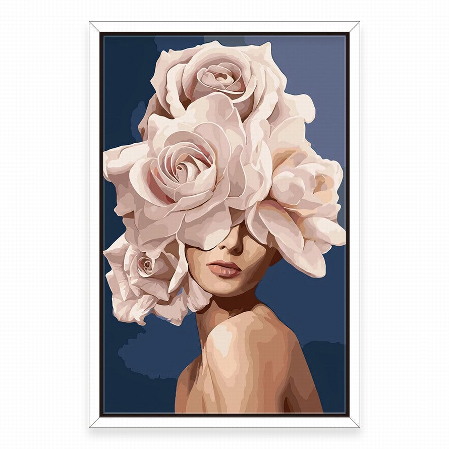 Pastel Pink Flower Blooms Oil Canvas