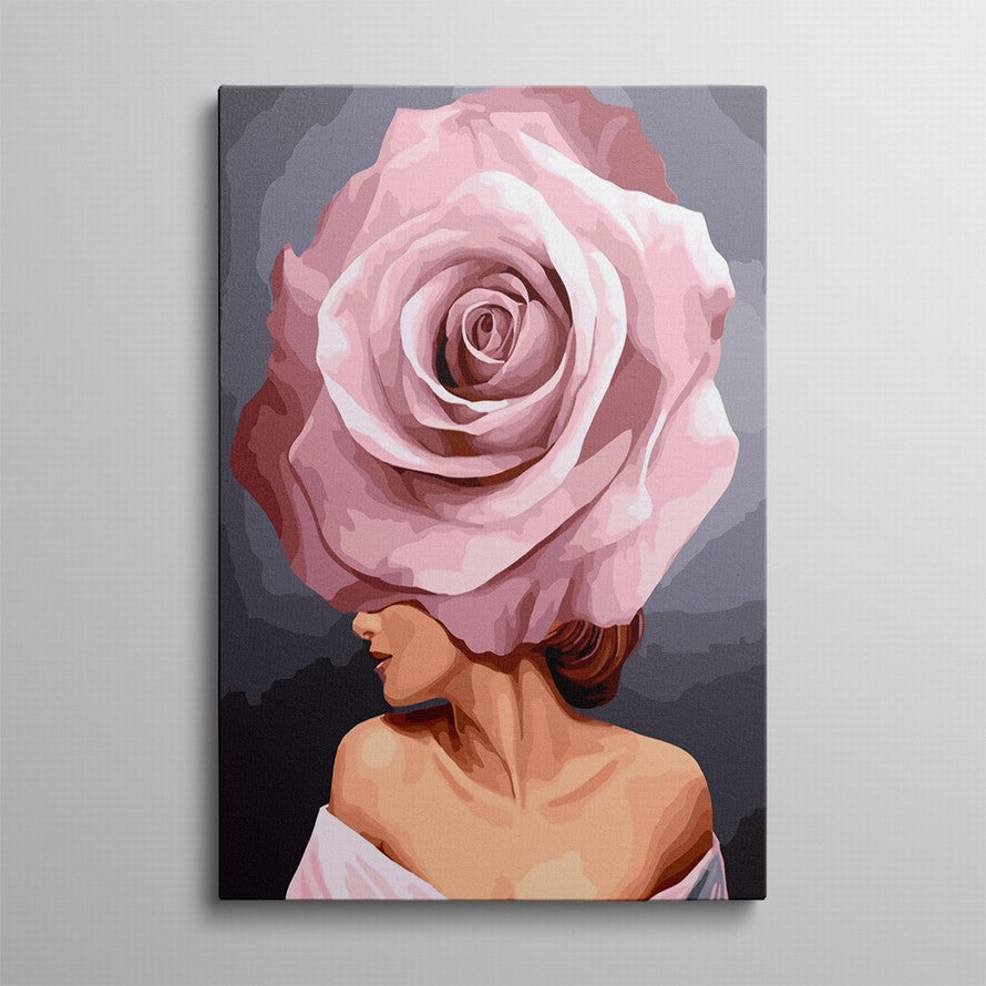 Eternal Single Pink Rose Canvas