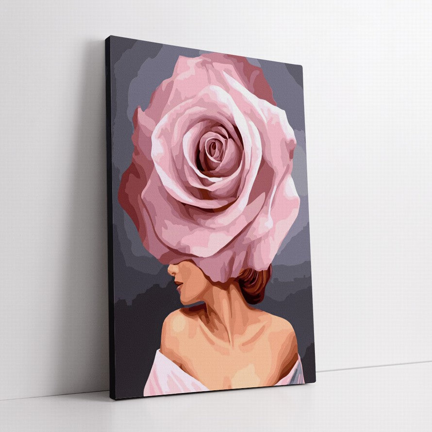 Eternal Single Pink Rose Canvas