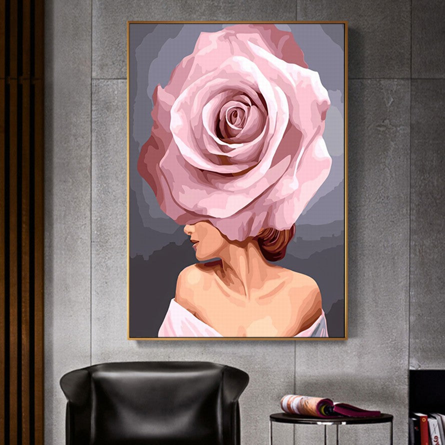 Eternal Single Pink Rose Canvas