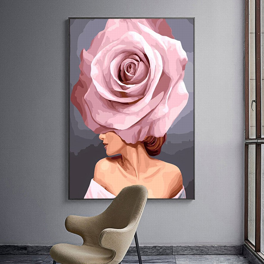 Eternal Single Pink Rose Canvas