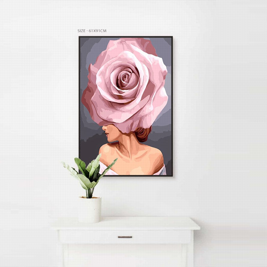 Eternal Single Pink Rose Canvas